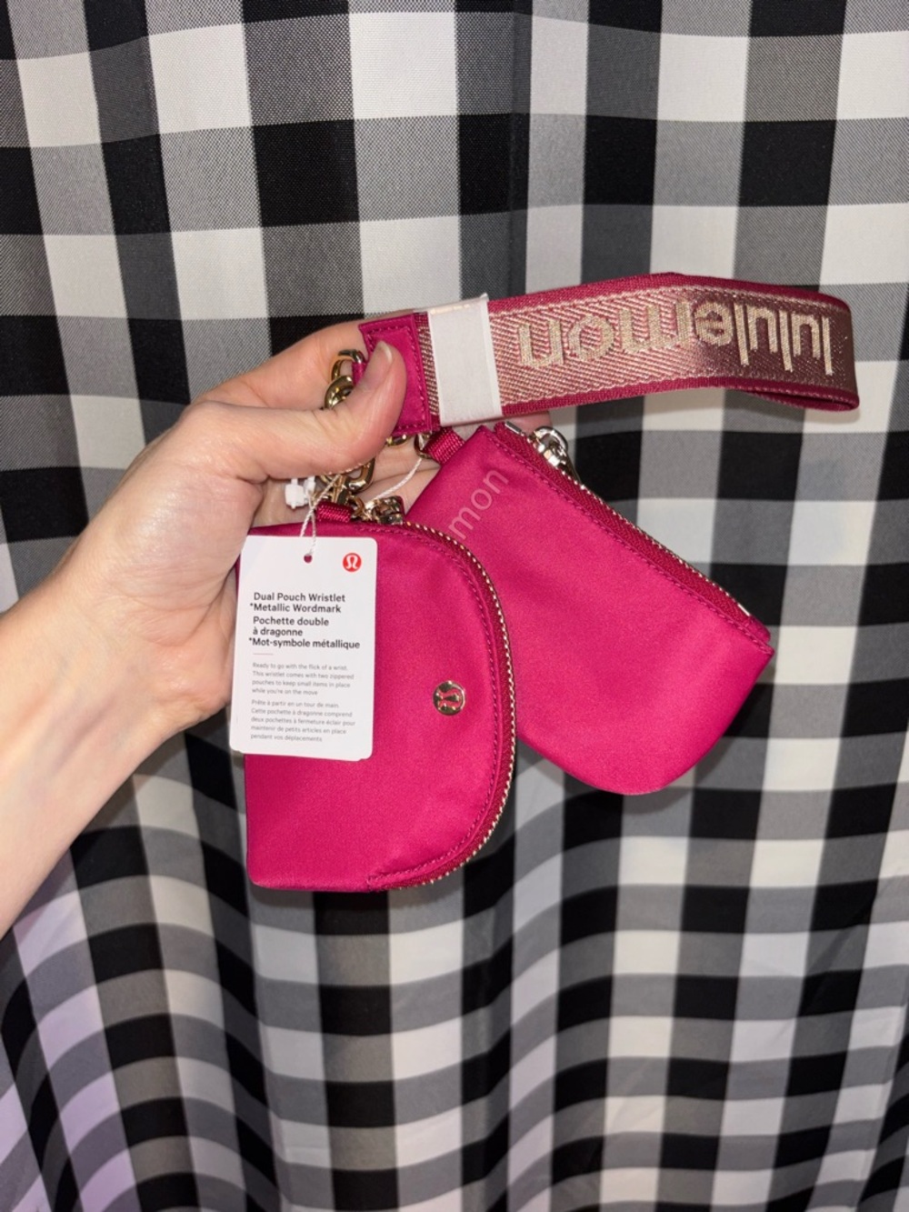 Lululemon Hot Pink Dual Pouch Wristlet NWT